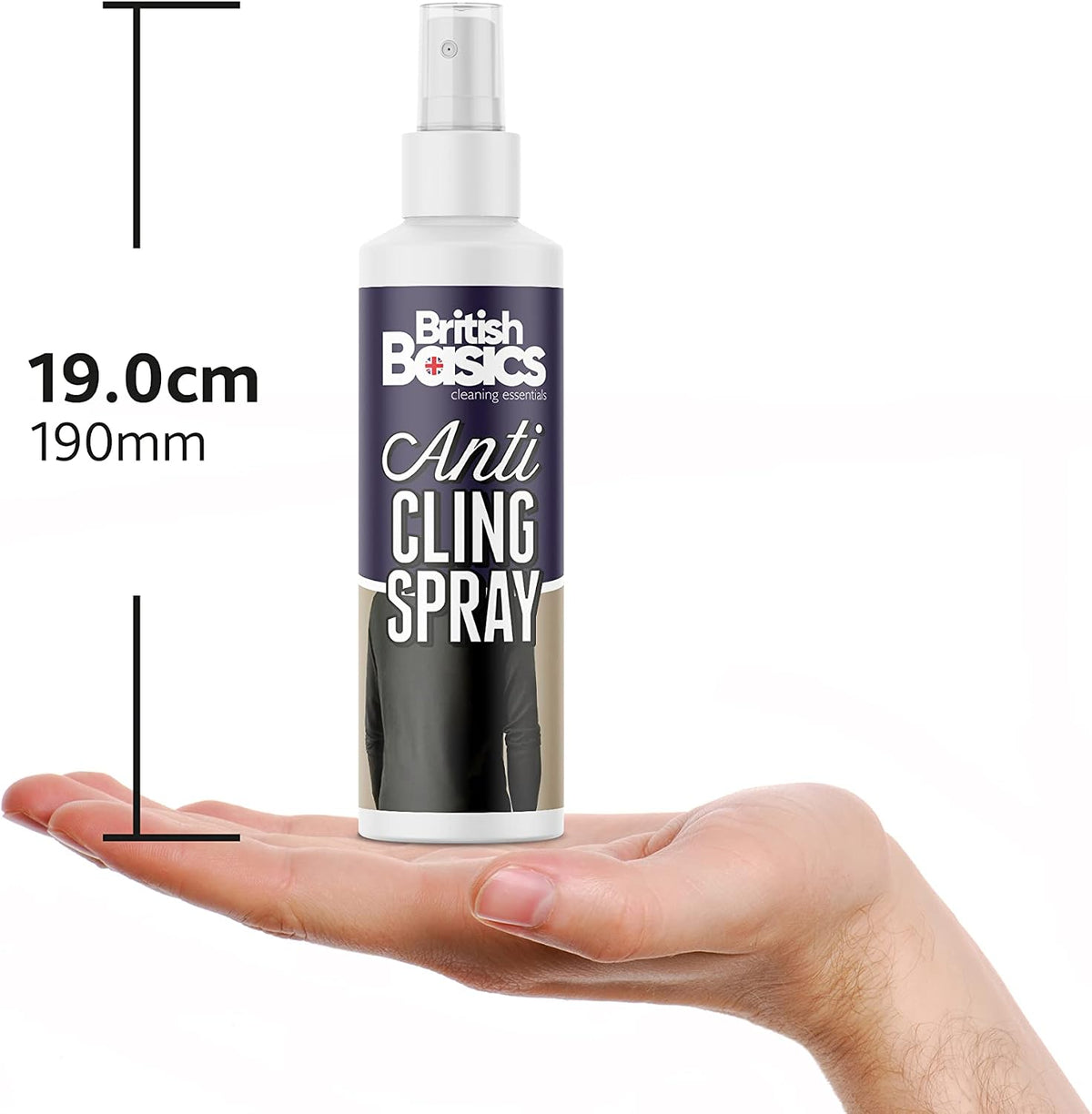 BritishBasics Anti-Cling/Static Charge Spray | for Clothes, Garments and Other Fabrics, 250ml,Clear