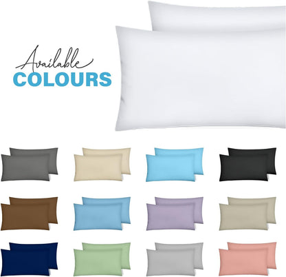 Acrali Home Pillow Cases 2 Pack - Standard Size 50x75 cm, 1800 Super Soft and Cozy Premium Microfiber Pillow Covers with Envelope Closure - Breathable, Wrinkle Free, Fade & Stain Resistant - White