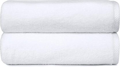 Amazon Basics Bath Towels, 100% Cotton Quick Dry Towel Set, Soft and Absorbent, 70 x 140 cm, White, 2-Pack