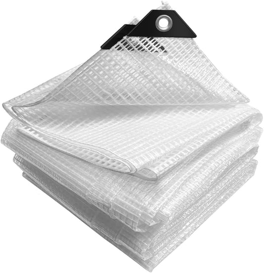 2x3m Tarpaulin Waterproof Heavy Duty Reinforced Clear Plastic Multipurpose Tarp Sheet Garden Furniture Shed Cover, Ground Sheets for Camping