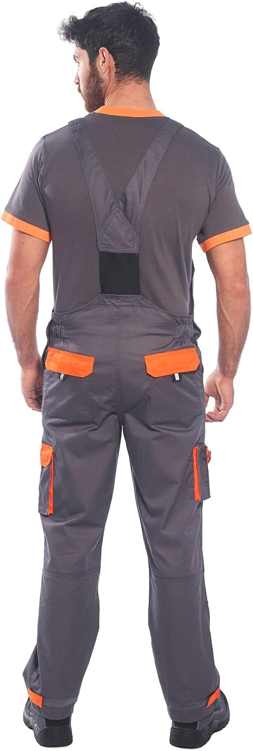 Portwest TX12 Men's Texo Contrast Bib and Brace Knee Pad Pockets