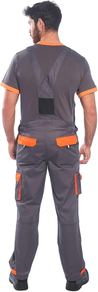 Portwest TX12 Men's Texo Contrast Bib and Brace Knee Pad Pockets
