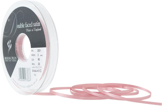 Berisfords Ribbon, Dusky Pink, 3 mm