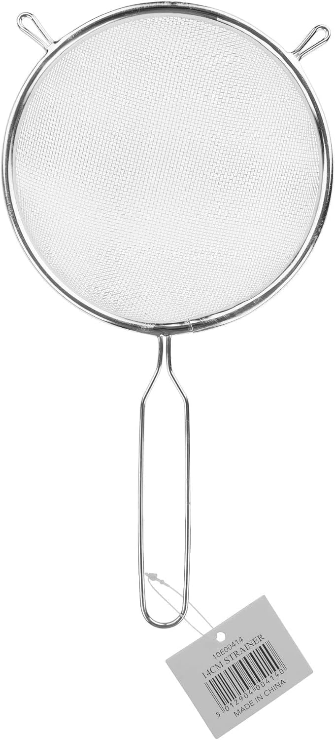 Chef Aid 16cm Long Handled Metal Sieve, Kitchen Essential Tool and Ideal for Straining, draining, Washing and Wide Range of Foods, with a fine mesh for Ease of use
