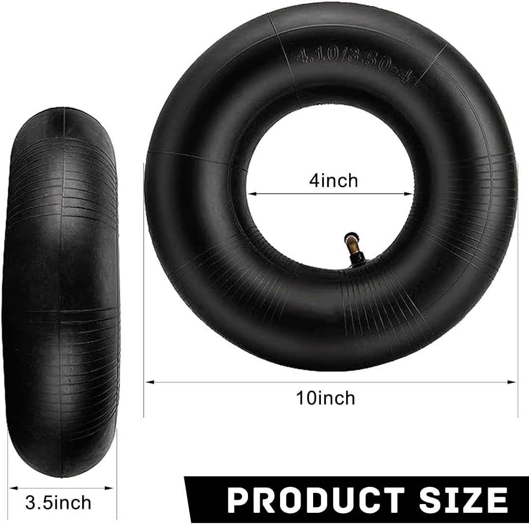4.10/3.50-4 Inner Tube with TR-87 Bent Valve Stem Replacement Wheelbarrow Tire Inner Tube for Hand Trucks Lawn Mowers Trailers