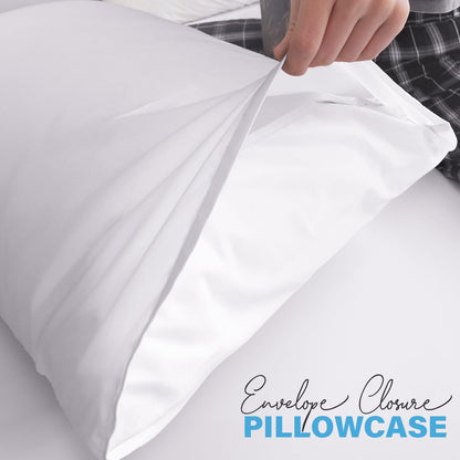 Acrali Home Pillow Cases 2 Pack - Standard Size 50x75 cm, 1800 Super Soft and Cozy Premium Microfiber Pillow Covers with Envelope Closure - Breathable, Wrinkle Free, Fade & Stain Resistant - White