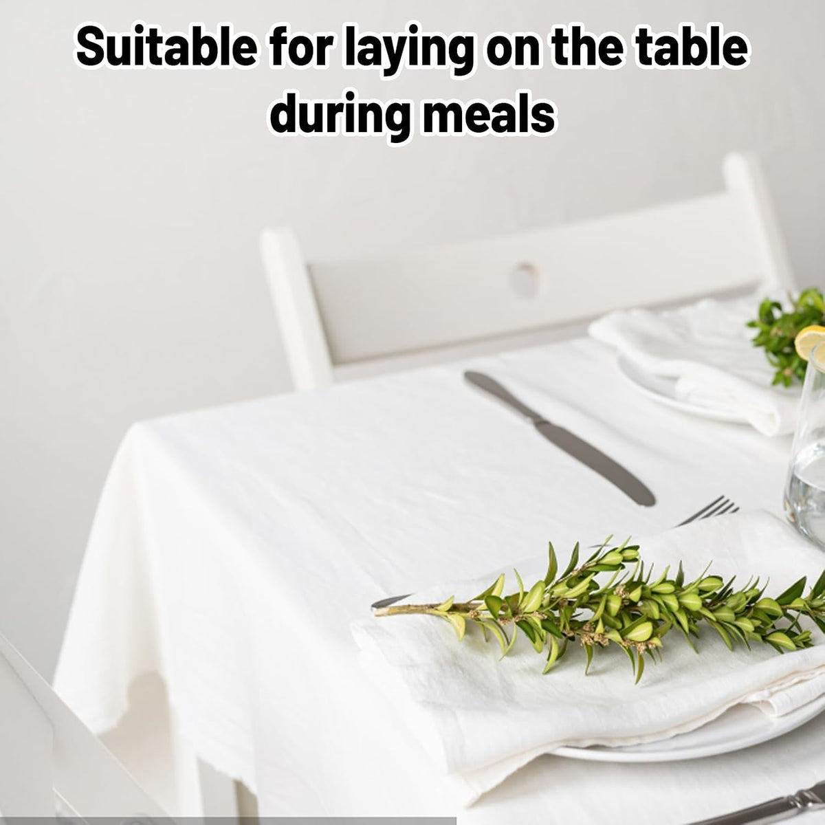 3 Pack White Table Cloth, 54x72 Inch Rectangle Table Cover for Party Dining Wedding, PEva Material Washable Tablecloth, White Table Cloths Rectangle, Paper Table Cloths