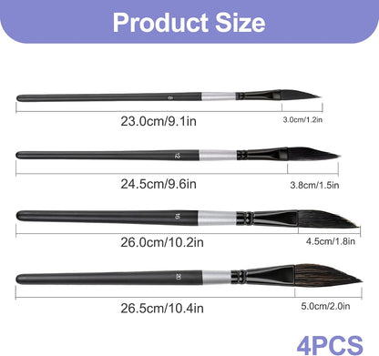 4pcs Dagger Tip Artists Paint Brushes Set, Watercolour Brushes | Specialist Watercolour Brushes for Acrylic, Gouache, Inks, Fine Detail or Broad Strokes. It offers a practical.