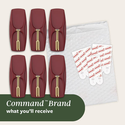 Command Medium Wire Hooks, 6 Light Brown Hooks and 8 Adhesive Strips