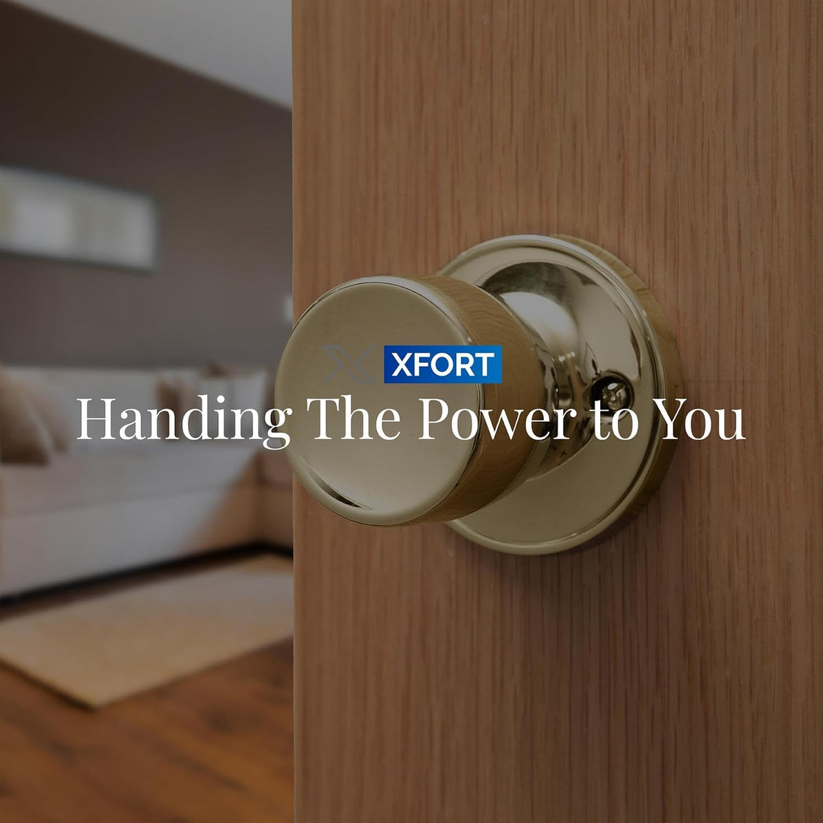 XFORT Cabriole Privacy Knob Set Polished Chrome, Keyless Door Knob with Lock for Internal Wooden Bathroom Doors, Complete Set with Tubular Latch