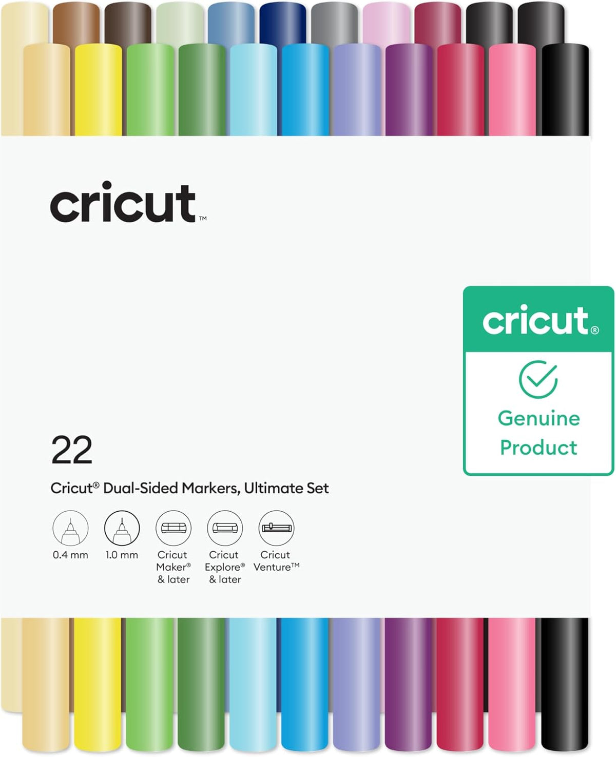 Cricut Dual-Tip Markers, Ultimate Set, 22 pcs