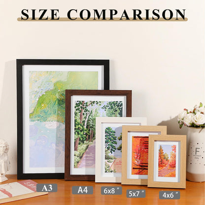 A3 Picture Frame, Wooden Poster Frame, 29.7x42cm Photo Frames for Display Family Pictures Wall Gallery Photo Frames Wall Mounting Horizontally or Vertically (Oak)