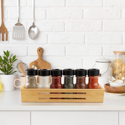 Bamboo Spice Rack Wall Mounted, 4 Pcs Cupboard Spice Rack