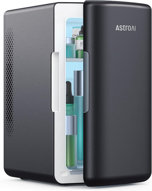 AstroAI Mini Fridge 6 Litre / 8 Can for Bedrooms, Small Fridge, AC/DC Power