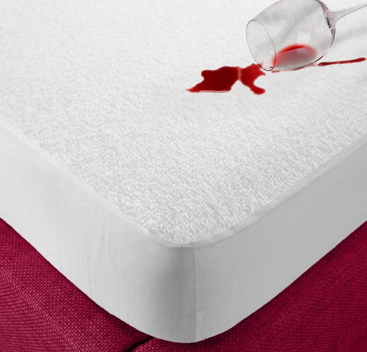100% Waterproof Mattress Protector Double Bed 137x190 Extra Deep 30CM Fitted Skirt, Premium Cotton Terry Bed Wetting Protection, Non-noisy, Breathable, Hypoallergenic, Washable Sheet Cover