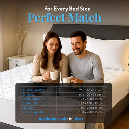 Acrali Home Quilted Super King Mattress Protectors, UltraSoft 3-Layer Design with Deep Fitted Skirt, Breathable & Anti-Allergy – Machine Washable Bed Cover (180x200+35cm)