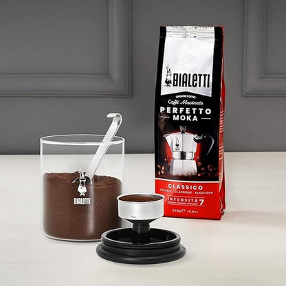 Bialetti Moka Coffee Jar 250 g (with Cap), Glass, (Without spoon)
