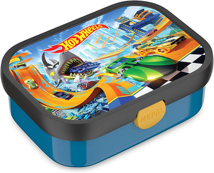 Mepal - Lunch Box Campus - Bento Box For Children - With Bento Compartment & Fork - With Clip Closure - Dishwasher Safe & BPA-free - 750 ml - Hot Wheels