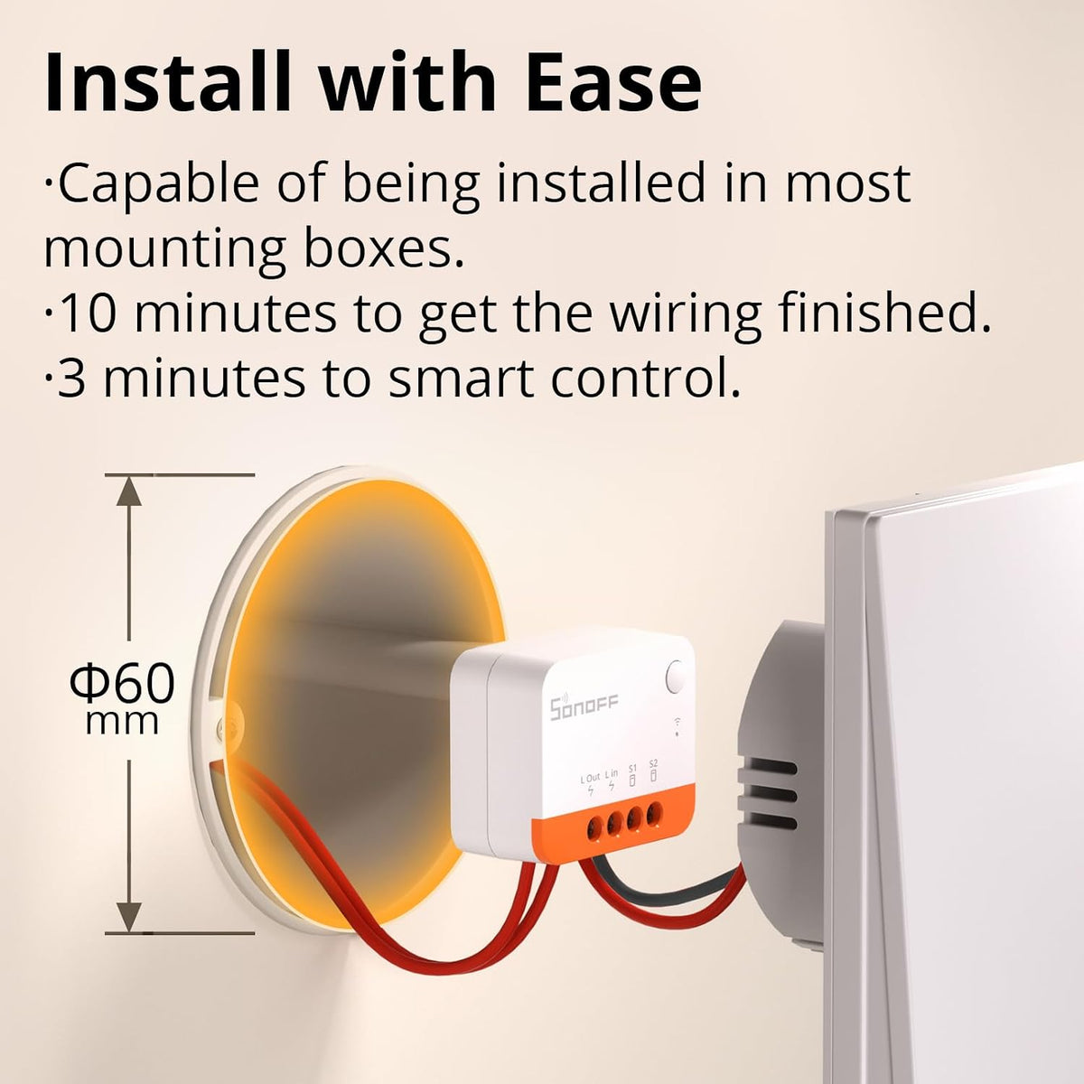 SONOFF ZBMINIL2 Zigbee Smart Switch, No Neutral Required, Mini Relay Module for Light Switch, 2-Way Control, Works with Alexa & Google Home, Requires Zigbee Hub
