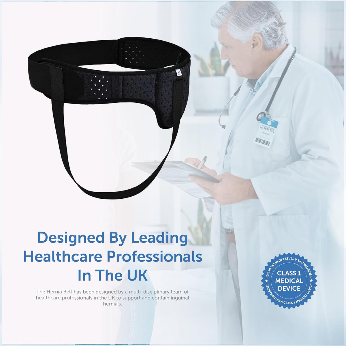 Medically Approved Hernia Belt, Truss, Inguinal Support Left Or Right Side With Removable Hernia Compression Pad Included - Universal Size