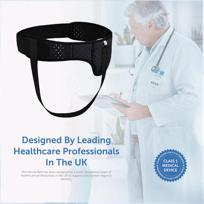 Medically Approved Hernia Belt, Truss, Inguinal Support Left Or Right Side With Removable Hernia Compression Pad Included - Universal Size