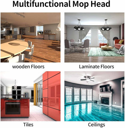 2 PCS Mop Head Replacement for Vileda 1-2 Spray Mop,Washable Microfibre Mop Head Compatible with Flat Mops&Spray Mops for Cleaning Floor