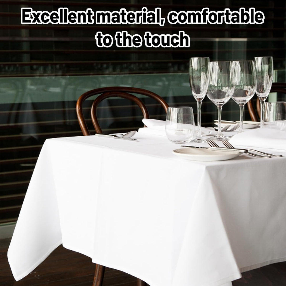 3 Pack White Table Cloth, 54x72 Inch Rectangle Table Cover for Party Dining Wedding, PEva Material Washable Tablecloth, White Table Cloths Rectangle, Paper Table Cloths