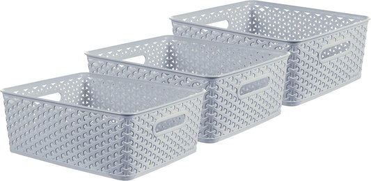 Curver My Style x2 Medium Rectangular Storage Basket 12L - Blue