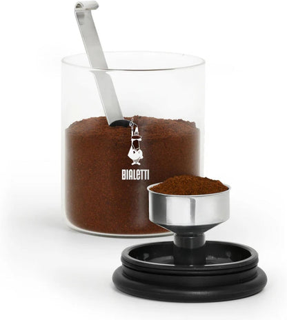 Bialetti Moka Coffee Jar 250 g (with Cap), Glass, (Without spoon)
