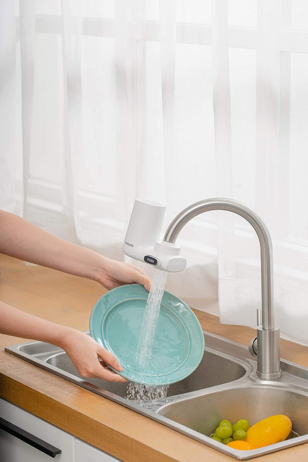 Philips Water Ontap Filter AWP3703 MICROFILTRATION, 1000 L filtration capacity, reduces chlorine, sediment, and other taste-impacting substances (Packing May Vary), White