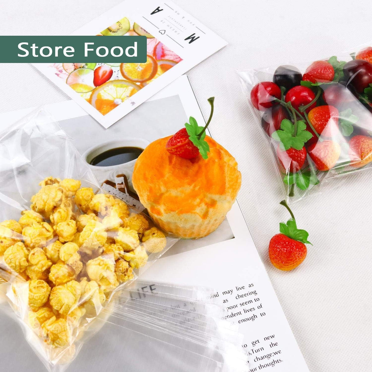 A4 Clear Self-adhesive Bags 100 Pack, 22x35CM A4 Cellophane Bags, Cello Bag OPP for Cookies, Clear Envelopes, Sealable Packaging Bag for Clothes, Cards, Pictures, Sweets