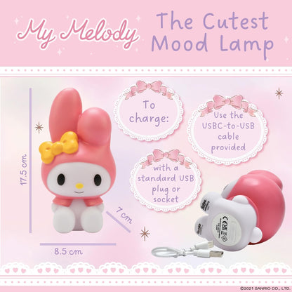 Blue Sky Studios My Melody Night Light - Touch‑Controlled Mood Lamp, Cute Kawaii Desk Decor, Collectible Merch Gift with Fast Charging
