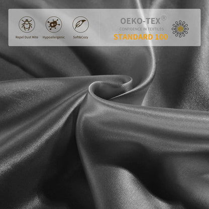 100% Mulberry Silk Pillowcase 25 Momme, Both Sides Silk with Hidden Zipper Slip Silk Pillow Cases 1PC, Housewife Silk Pillow Cover for Hair and Skin, Gift Box(50x90cm, Gray)