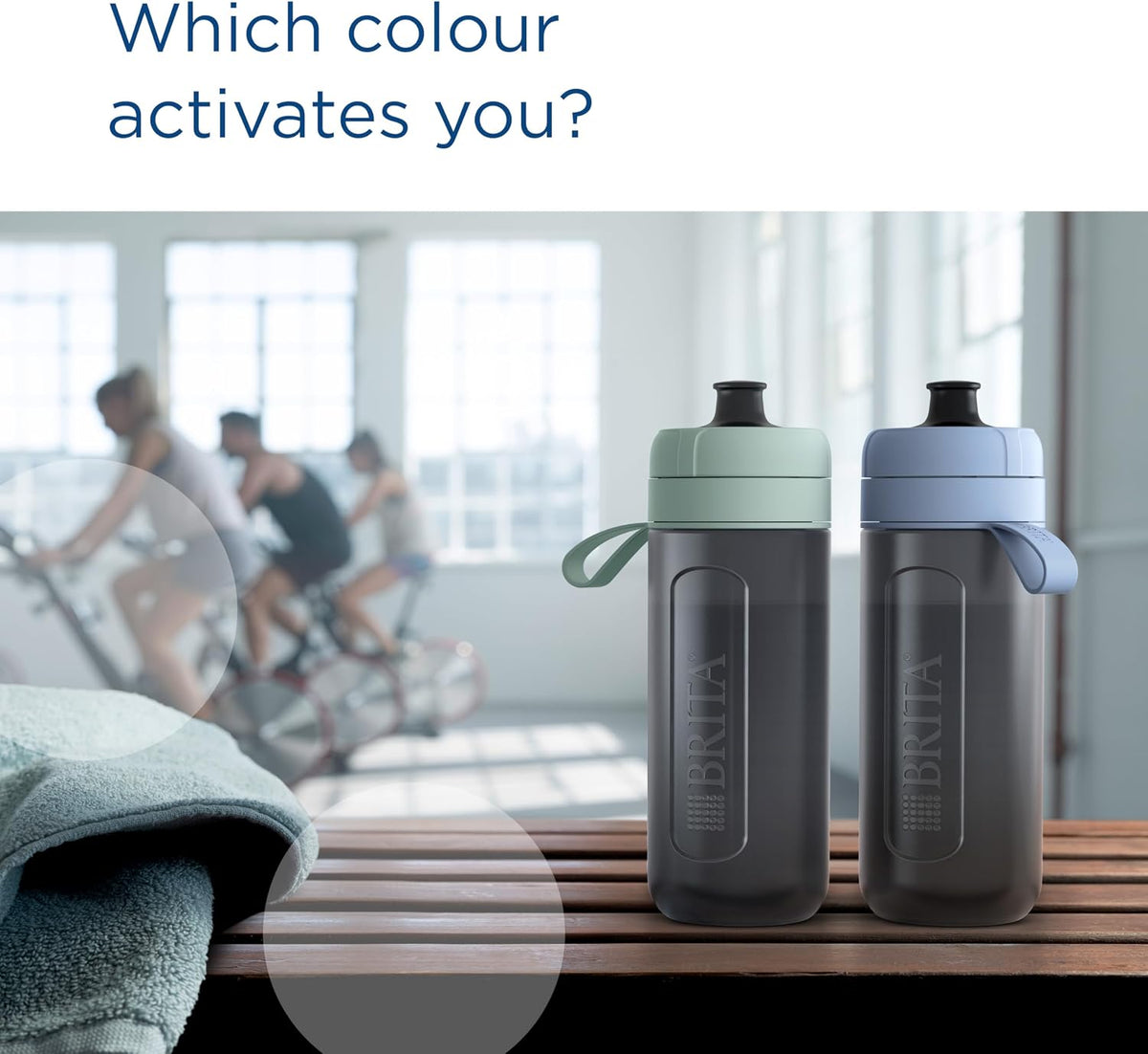 BRITA Sports Water Filter Bottle Model Active (600ml), 2x MicroDisc Filters | Dark Blue | squeezable sports bottle reducing PFAS, chlorine, micro impurities & more for on-the-go, travel, biking & hiking