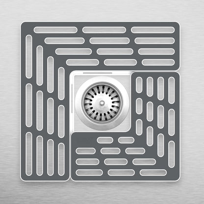 Joseph Joseph Sink Saver- 2 piece Adjustable Kitchen Sink Protector Mat with Non Slip feet, Grey