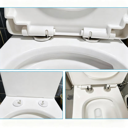 2Pcs Quick Release Toilet Seat Fixings, Universal Soft Close Hinge Replacement Kit with 2Pcs Rubber Expansion Bolts for Blind Hole WC Toilets, Stainless Steel Hardware
