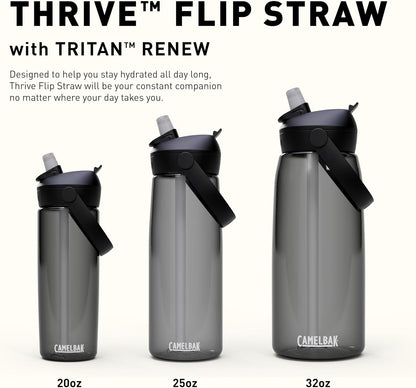 CAMELBAK - Thrive Flip Straw Bottle with Tritan Renew, Drinkware, Charcoal, 600 ml