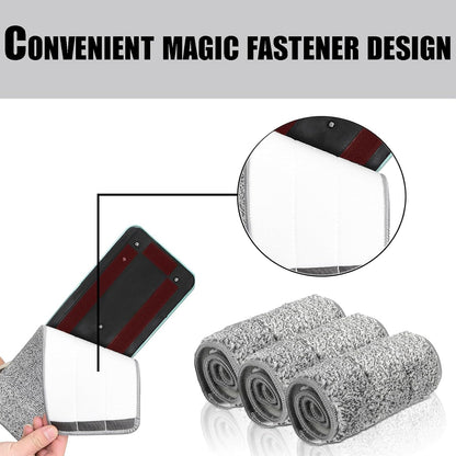10 Microfibre Mop Pads, Washable Dry/Wet Replacement for All Spray Mops, Fit for Hardwood, Marble, Tiles, Laminate (Grey)