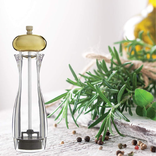 Premier Housewares Salt and Pepper Grinder, Ceramic, Metal - Gold, Medium