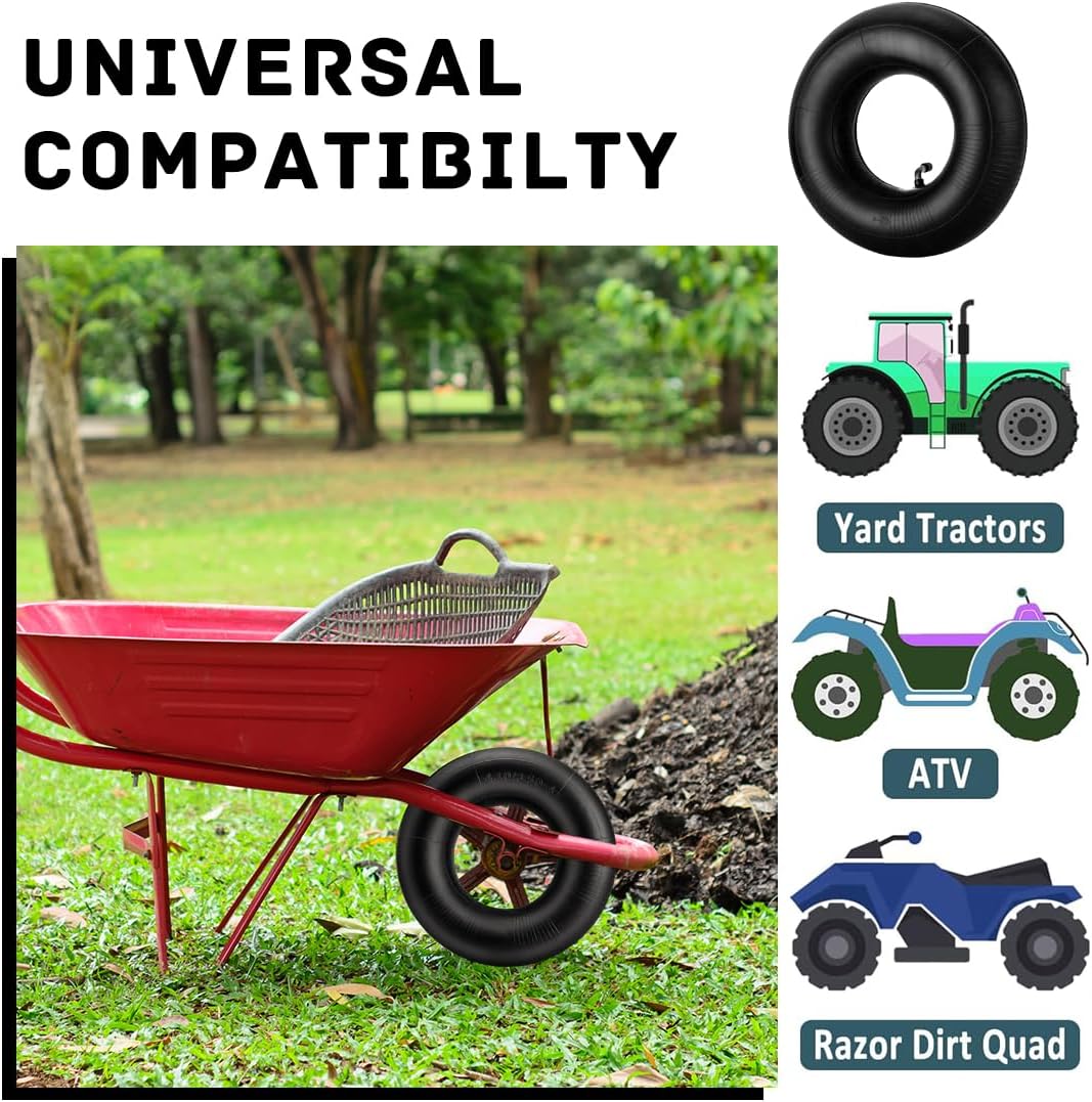 4.10/3.50-4 Inner Tube with TR-87 Bent Valve Stem Replacement Wheelbarrow Tire Inner Tube for Hand Trucks Lawn Mowers Trailers