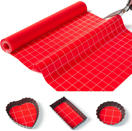 Silicone Baking Mat Roll 16IN*5FT, Non-Slip, Non-Stick, Reusable, Free Cutting, Oven Liner, Counter Mat, Freeze Dryer Mat, Red, Rectangular