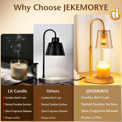 Candle Warmer Lamp with Timer - Electric Wax Melter Flameless Burner Heater