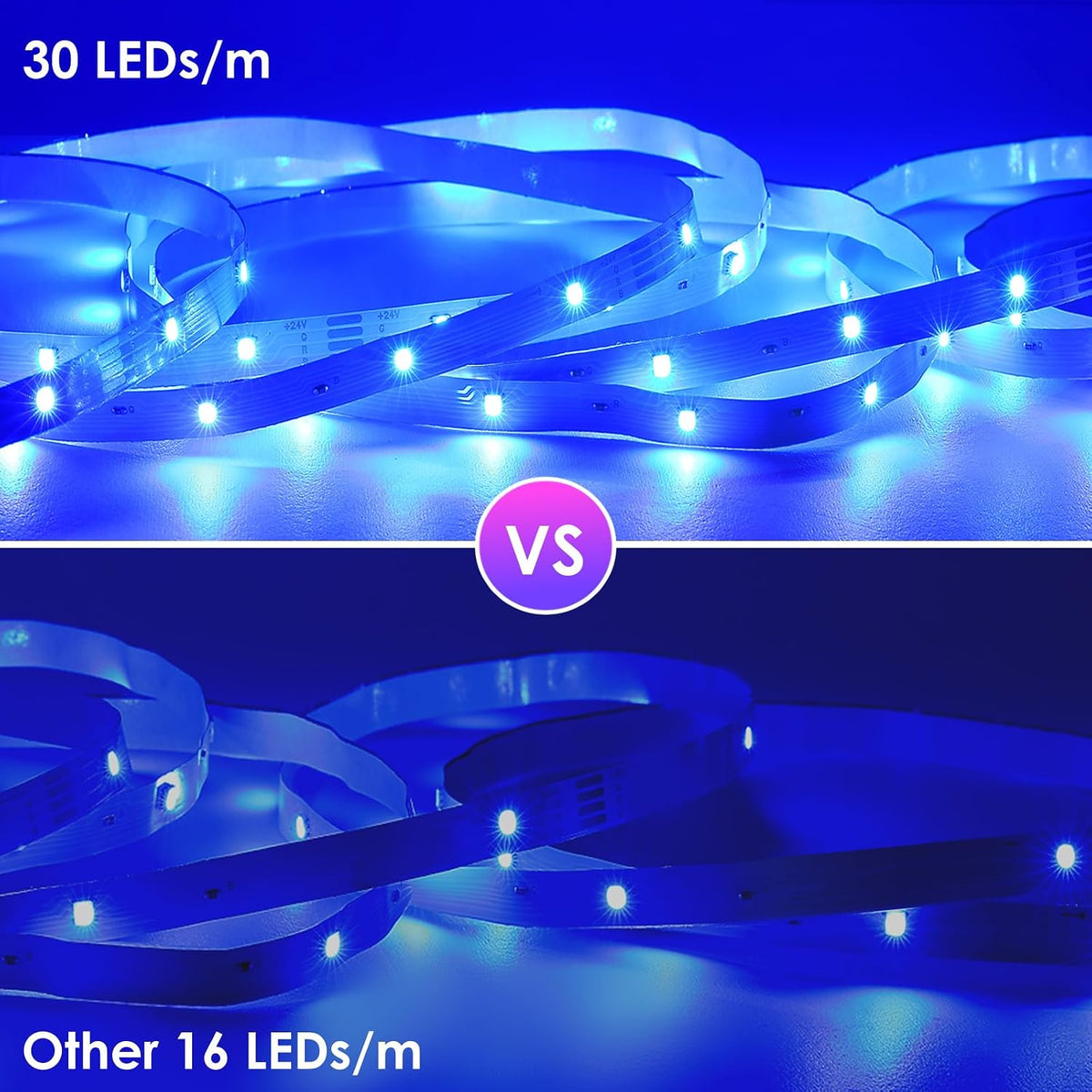 HOVVIDA LED Strip Lights 20M, 2x10M, 30 LEDs/Meter, RGB 24V LED Strip, 600 LEDs, APP and Remote Control, Music Sync, Timing Mode, LED for Room, Game Room, Party
