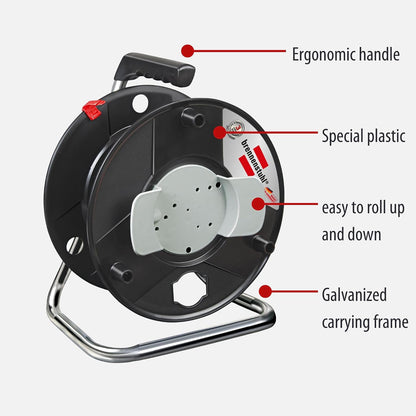 Brennenstuhl Garant Storage Reel Empty (Made of Special Plastic, Made in Germany) Black