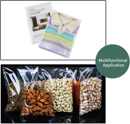 A4 Clear Self-adhesive Bags 100 Pack, 22x35CM A4 Cellophane Bags, Cello Bag OPP for Cookies, Clear Envelopes, Sealable Packaging Bag for Clothes, Cards, Pictures, Sweets