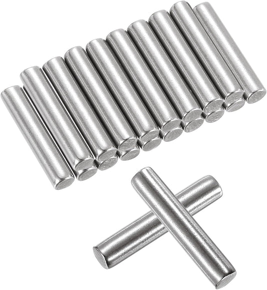 sourcing map 25 Pcs 4mm x 20mm Shelf Pins, Shelf Pegs Shelf Dowel Pins, Adjustable Shelf Support Pins Fasten Elements Stainless Steel Silver(0.15 x 0.78 Inch)