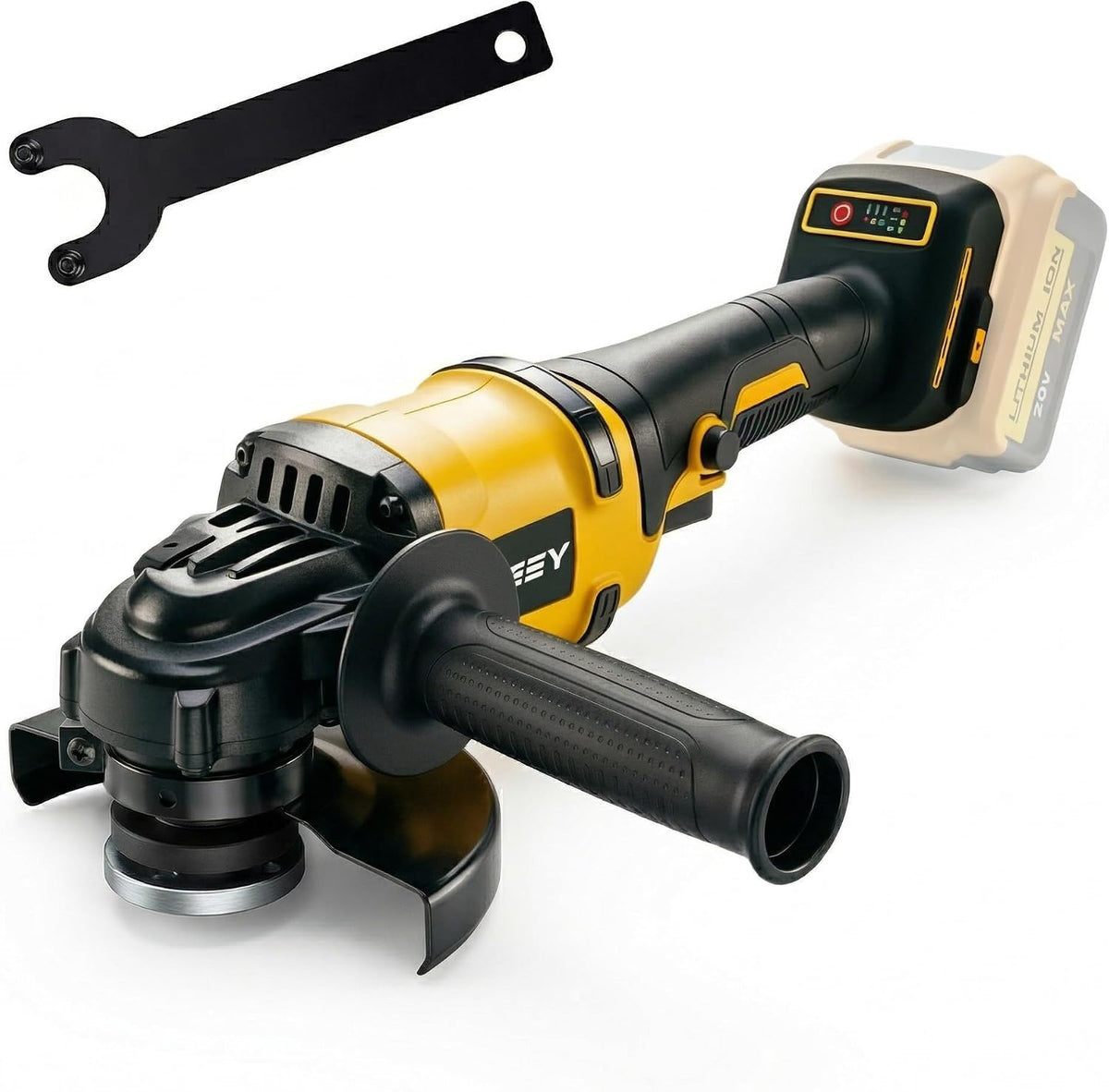 Cordless Angle Grinder for Dewalt 20V Battery, 4-1/2 Inch, 8500RPM Brushless Electric Angle Grinder Tool, 3 Variable Speeds Power Grinder for Cutting,Grinding,Polishing(Battery Not Included)