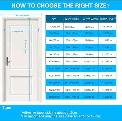 Fillis Magnetic Fly Screen Doors 90x200cm, Mosquito Proof Door Curtains, Fiberglass Mesh with Full Frame Hook and Look, Keep Insects Out