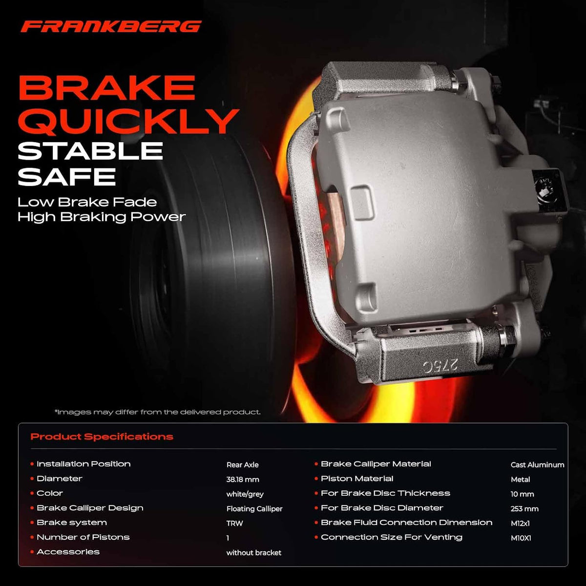 Frankberg 2x Brake Caliper Disc Brake Rear Left Right Aluminium