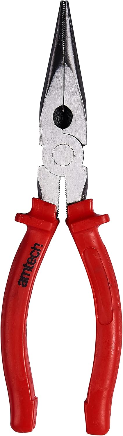 Amtech - 200mm (8in) Superior Long Nose Pliers, Drop Forged, PVC Slip Guards